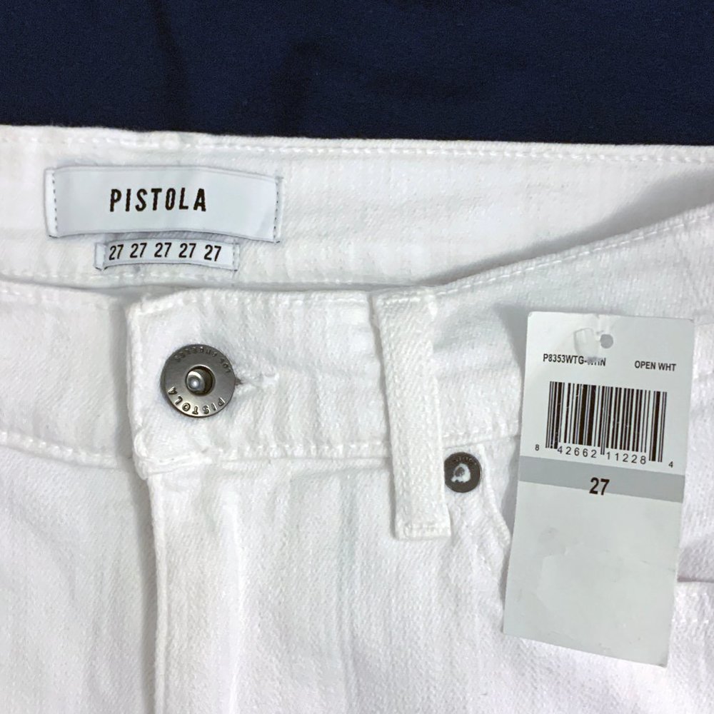 Pistola white Tallis frayed cropped jeans, 27